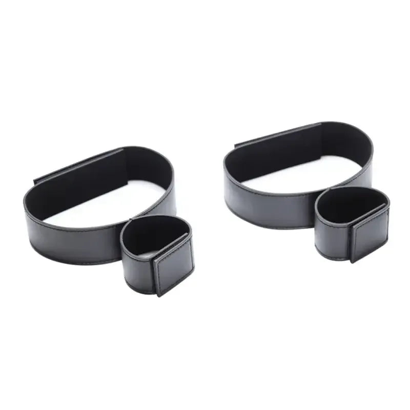 Domini Toy Black / Unlock Locking Hogtie Cuff Set – Adjustable Rigid Cuffs for Wrists & Thighs
