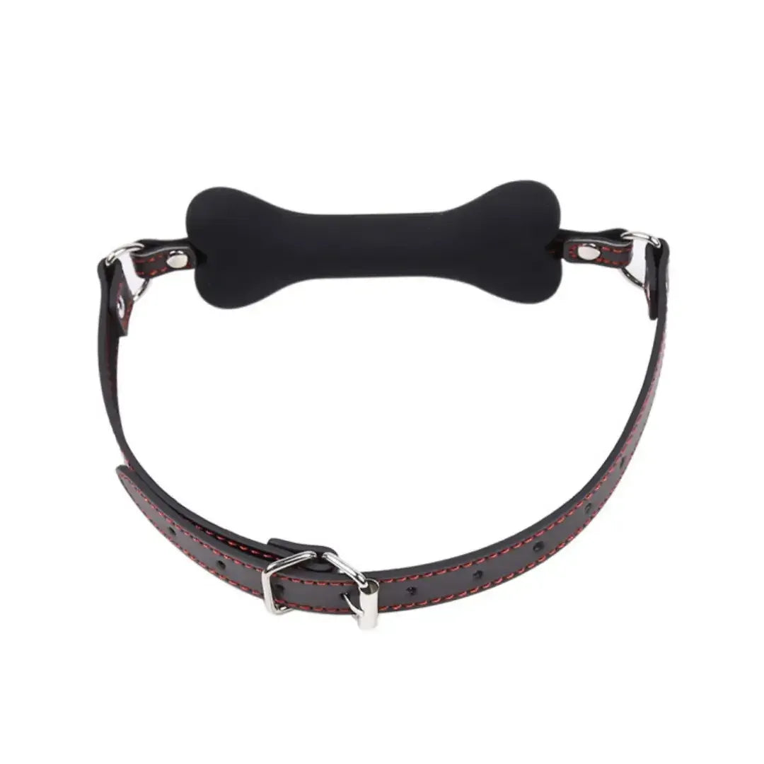 Domini Toy Bone-Shaped Silicone Gag – Adjustable Pet Play Mouth Gag for Couples BDSM