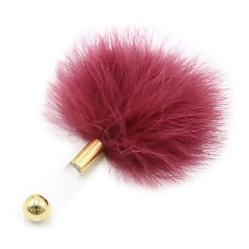 Domini Toy Brown Burgundy Feather Tickler
