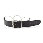 Domini Toy Butterfly Ring Gag - Adjustable Black Leather BDSM Gag for Couples