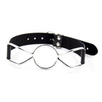Domini Toy Butterfly Ring Gag - Adjustable Black Leather BDSM Gag for Couples