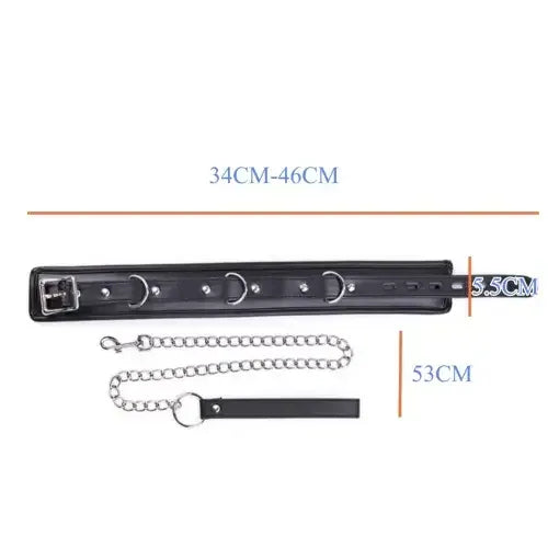 Domini Toy Collar and Leash Adjustable PU Leather Padded