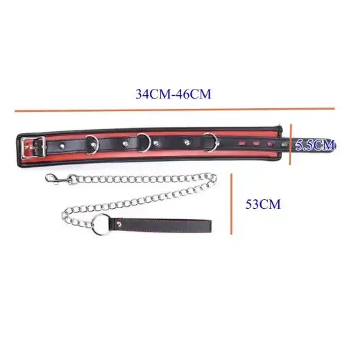 Domini Toy Collar and Leash Adjustable PU Leather Padded
