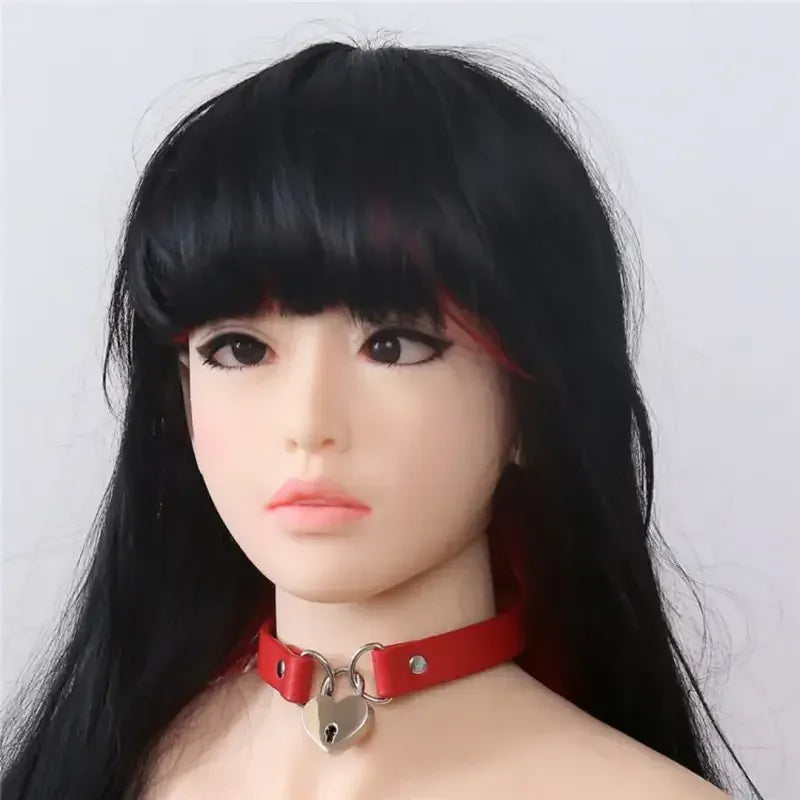 Domini Toy Day Collar with Heart Lock – PU Leather Choker