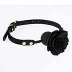 Domini Toy Elegant Silicone Rose Ball Gag – Adjustable Leather BDSM Gag