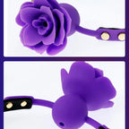 Domini Toy Elegant Silicone Rose Ball Gag – Adjustable Leather BDSM Gag
