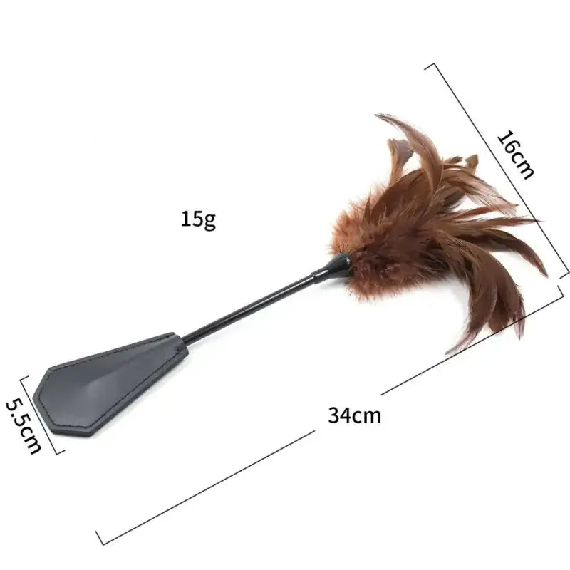 Domini Toy Feather Tickler & Leather Paddle for Sensation Play