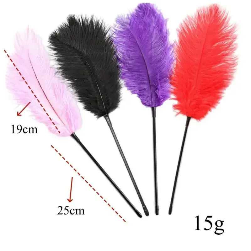 Domini Toy Feather Tickler — Soft Ostrich Feather Teaser for Couples Foreplay & BDSM