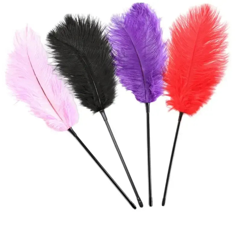 Domini Toy Feather Tickler — Soft Ostrich Feather Teaser for Couples Foreplay & BDSM