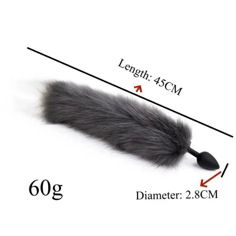 Domini Toy Fluffy Faux Fur Animal Anal Tail Plug