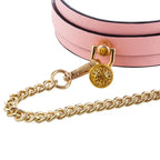 Domini Toy Glow-in-the-Dark BDSM Collar Leash Set with Gold Chain