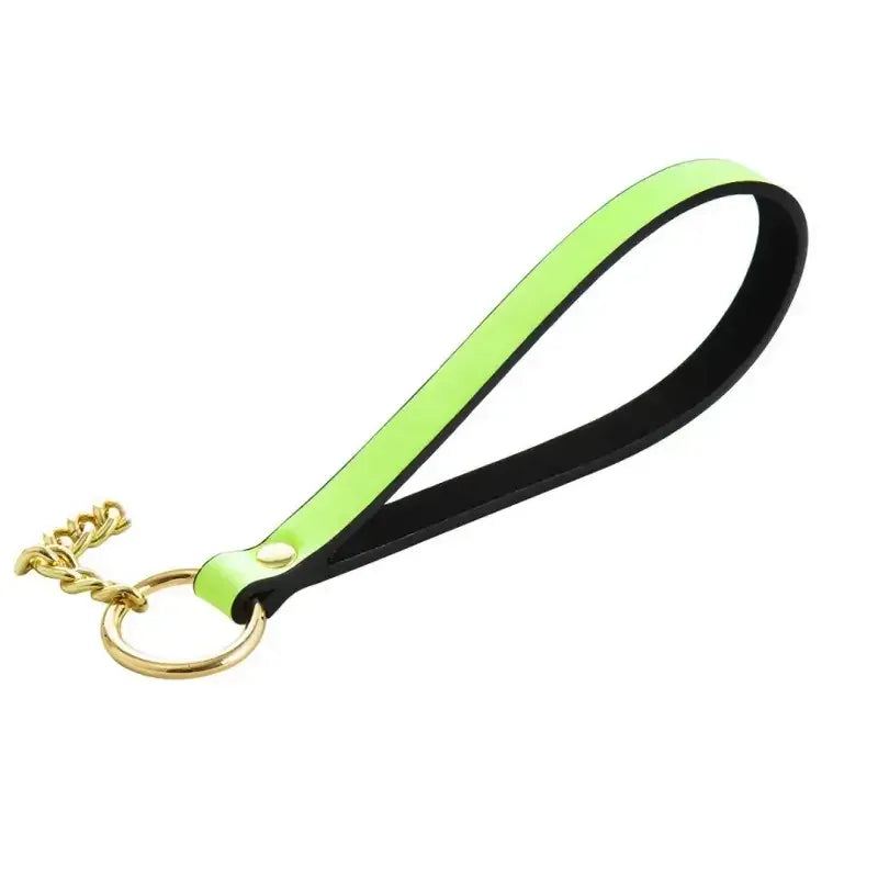 Domini Toy Glow-in-the-Dark BDSM Collar Leash Set with Gold Chain