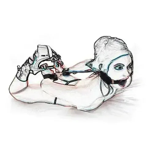 Domini Toy Neck-to-Wrist Restraint with Ball Gag, Adjustable Collar & Cuffs