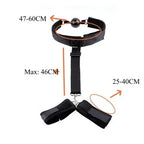 Domini Toy Neck-to-Wrist Restraint with Ball Gag, Adjustable Collar & Cuffs