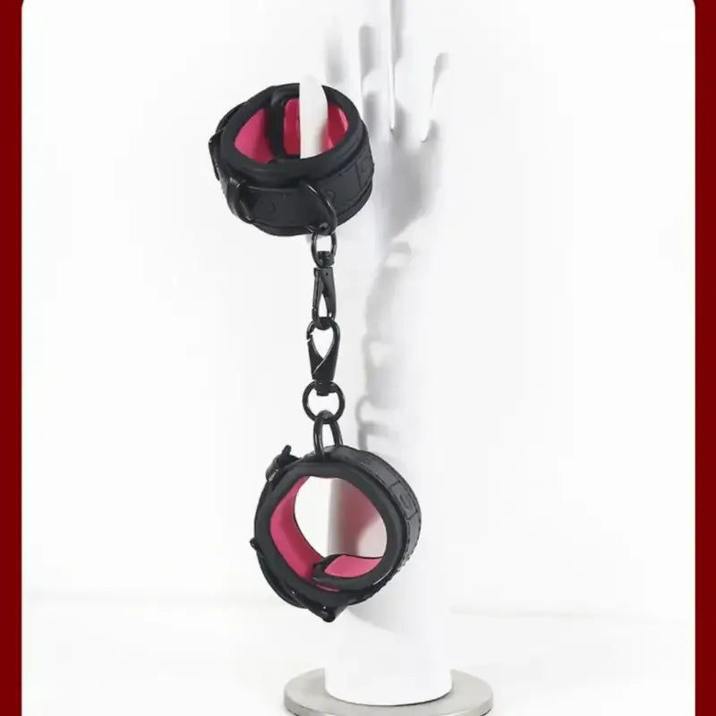 Domini Toy Padded Sponge Handcuffs — Soft Faux Leather Couples Restraints