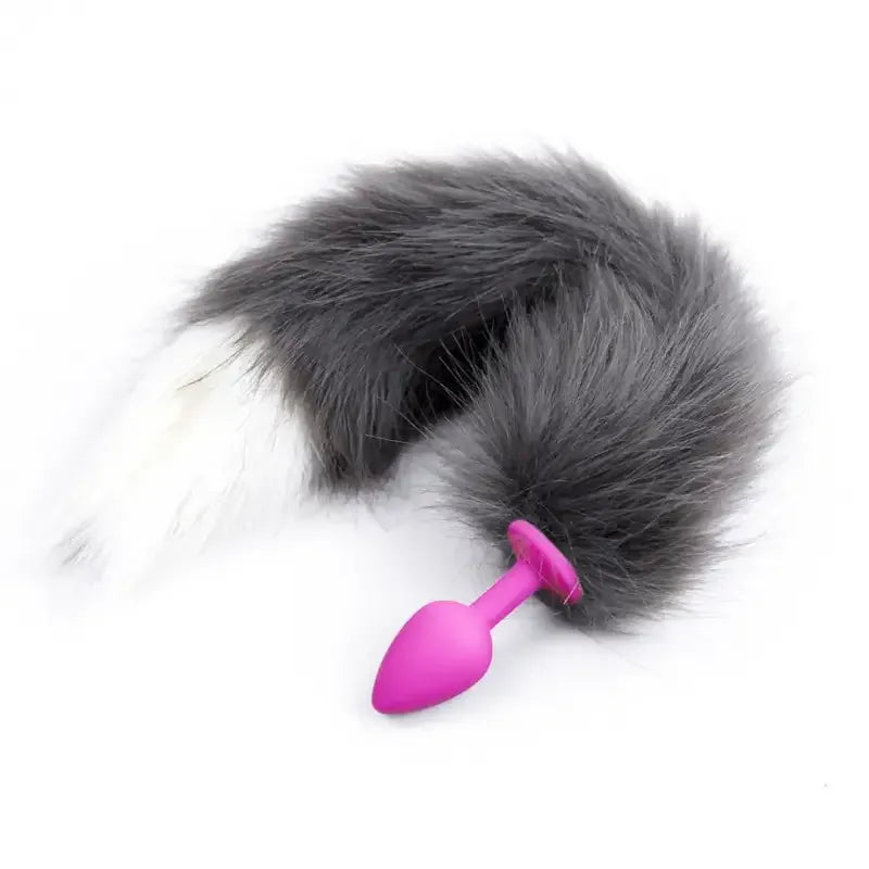 Domini Toy Pink Fluffy Faux Fur Animal Anal Tail Plug
