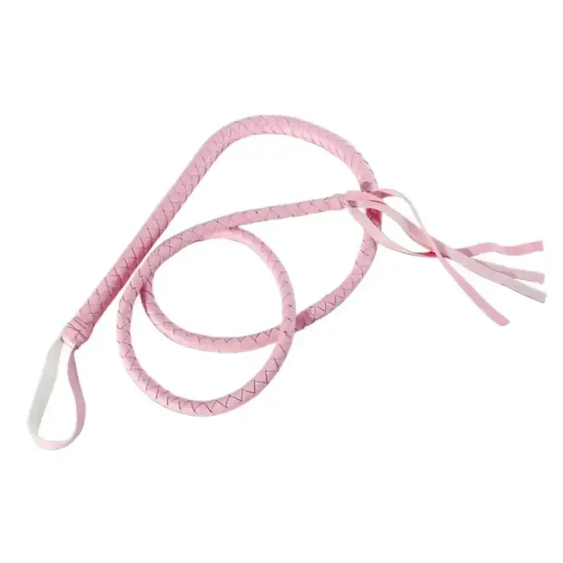 Domini Toy Pink Premium Braided Leather Whip for Adult BDSM & Couples Play
