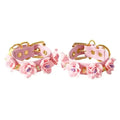 Domini Toy Pink Rose-Studded Spike Cuffs — Adjustable Faux Leather Wrist & Ankle Restraints