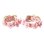 Domini Toy Pink Rose-Studded Spike Cuffs — Adjustable Faux Leather Wrist & Ankle Restraints