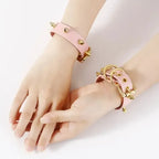 Domini Toy Premium Adjustable Bondage Cuff Set with Heart Accents for Secure Play