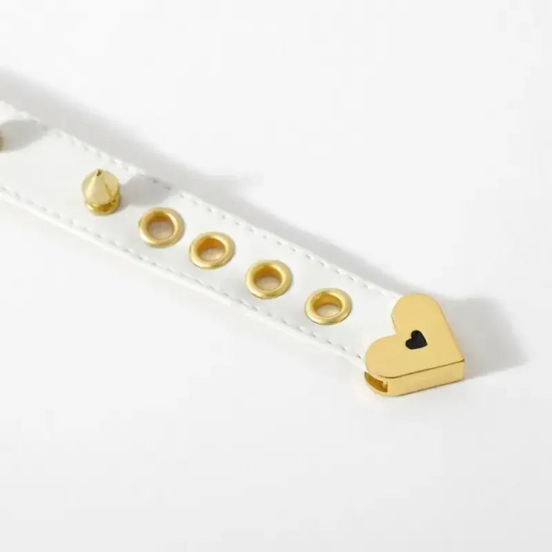 Domini Toy Premium Adjustable Bondage Cuff Set with Heart Accents for Secure Play