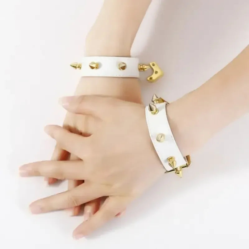 Domini Toy Premium Adjustable Bondage Cuff Set with Heart Accents for Secure Play