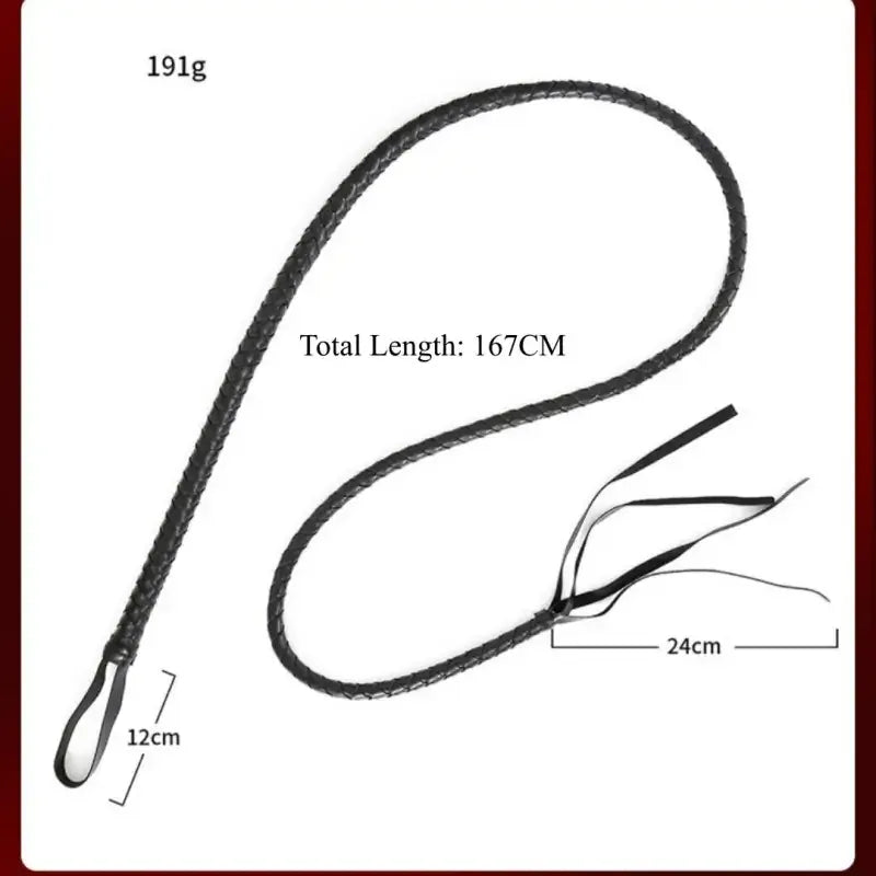 Domini Toy Premium Braided Leather Whip for Adult BDSM & Couples Play