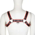 Domini Toy Red Leather Chest Harness for Men