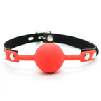 Domini Toy Red Silicone Ball Gag — Adjustable Phthalate-Free Ball Gags