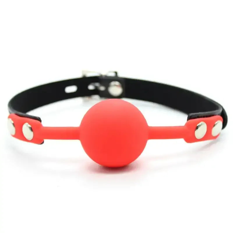 Domini Toy Red Silicone Ball Gag — Adjustable Phthalate-Free Ball Gags
