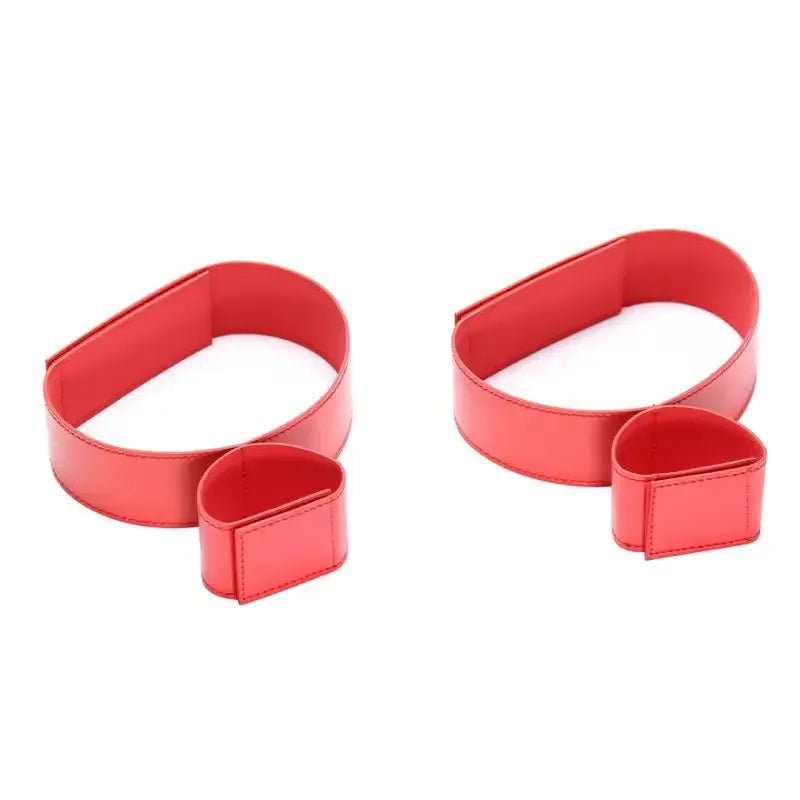 Domini Toy Red / Unlock Locking Hogtie Cuff Set – Adjustable Rigid Cuffs for Wrists & Thighs