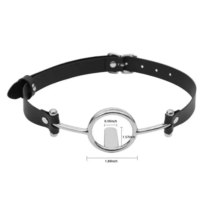 Domini Toy Rose Gold & Silver Deep Throat Metal Ring Gag with Tongue Depressor