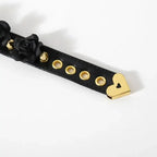 Domini Toy Rose-Studded Spike Cuffs — Adjustable Faux Leather Wrist & Ankle Restraints