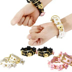 Domini Toy Rose-Studded Spike Cuffs — Adjustable Faux Leather Wrist & Ankle Restraints