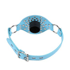Domini Toy Studded Open Mouth Gag — Adjustable Deep Throat PU Leather BDSM Toy