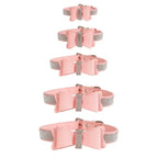 Domini Toy Suede Bow Collar — Rhinestone Trim Adjustable Day Collar