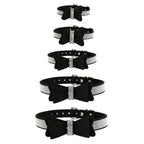 Domini Toy Suede Bow Collar — Rhinestone Trim Adjustable Day Collar
