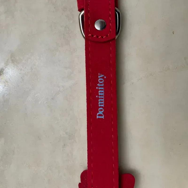 Domini Toy Suede Bow Collar — Rhinestone Trim Adjustable Day Collar