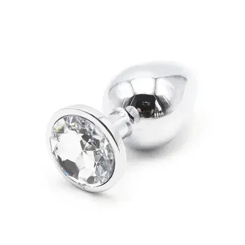 Domini Toy White / S Metal Jeweled Butt Plug, 3 Sizes, Non-Porous, Multi-Color Gems