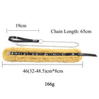 Domini Toy Yellow Plush Faux-Fur Adjustable Collar with Detachable Metal Chain Leash