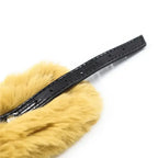 Domini Toy Yellow Plush Faux-Fur Adjustable Collar with Detachable Metal Chain Leash