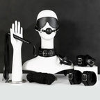 Dominitoy 7-Piece Plush Bondage Kit — PU Leather Restraints