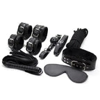 Dominitoy 7-Piece Plush Bondage Kit — PU Leather Restraints