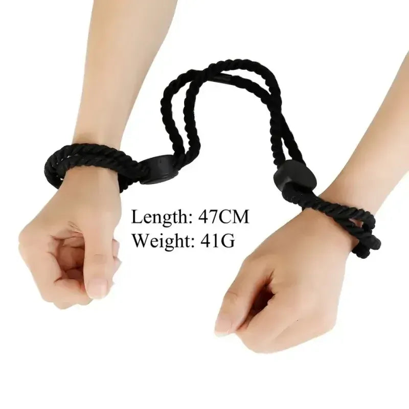 Dominitoy Adjustable Rope Hand Cuff – Soft Double-Loop Wrist/Ankle Restraints