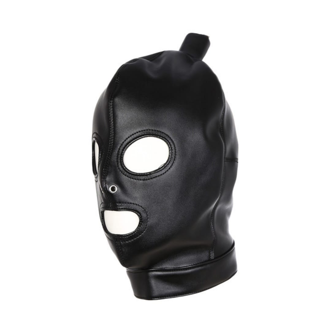 Dominitoy BDSM Hood BDSM Leather Hood Mask | Open Eyes & Open Mouth | Dominitoy