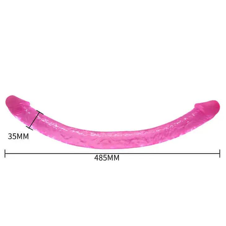 Dominitoy Bendable Double‑Ended Dildo — 18" Flexible TPR, Waterproof & Discreet