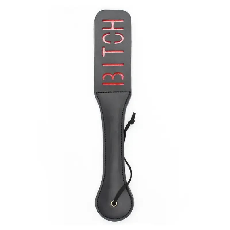 Dominitoy Bitch Leather BDSM Paddle - Double-Layer Spanking Toy