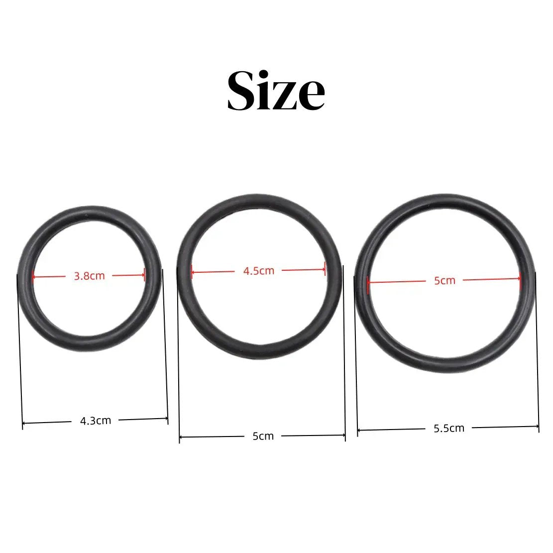 Dominitoy Black / 3 Pcs Dominitoy Silicone Cock Rings Set - 3 Sizes Premium BDSM Bondage Toys for Men