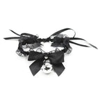 Dominitoy Black Black Lace Bell Collar – Adjustable Satin Ruffle Choker