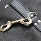 Dominitoy Black Black Leather Arm Binder Cuffs - Adjustable BDSM Restraints